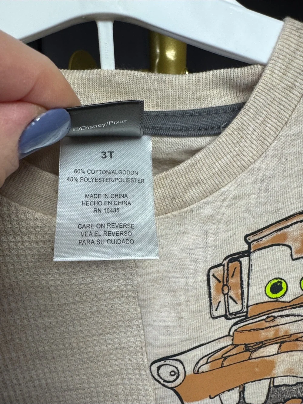 Disney Pixar Cars Kids Tee/Short Set- Beige with CARS characters